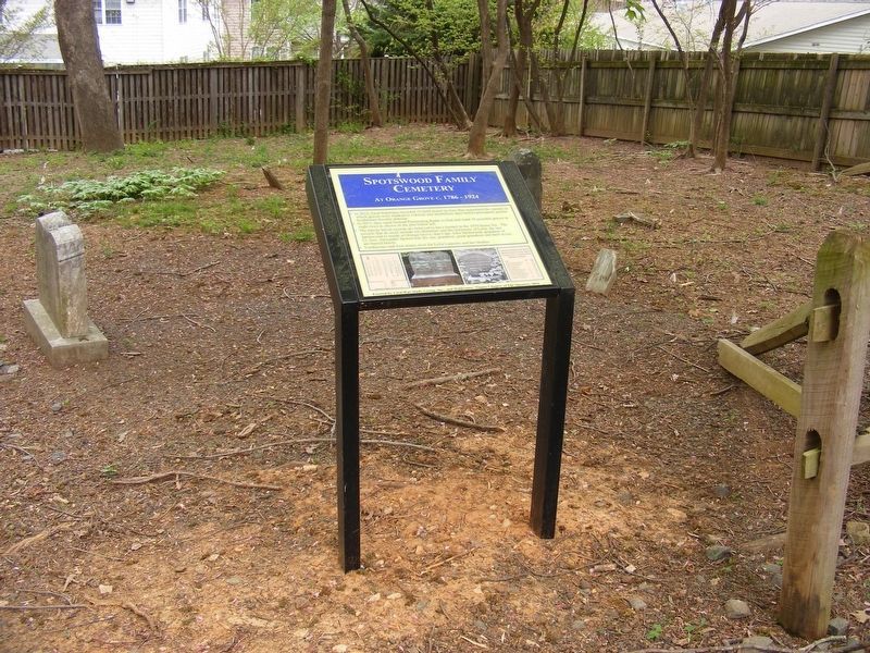 Spotswood Family Cemetery Marker. Click for full size. Spotswood Family Cemetery Marker image. Click for full size.