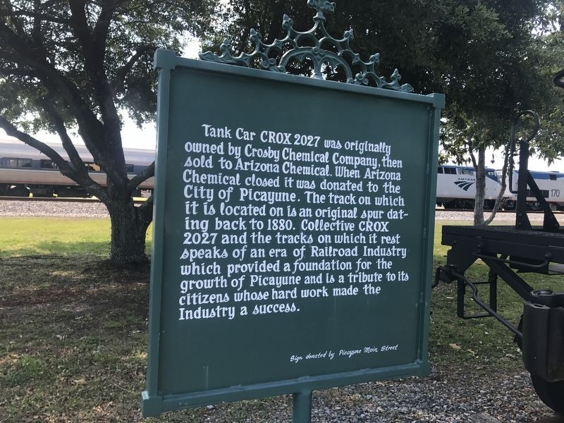 Tank Car CROX 2027 Marker. Click for full size. Tank Car CROX 2027 Marker image. Click for full size.