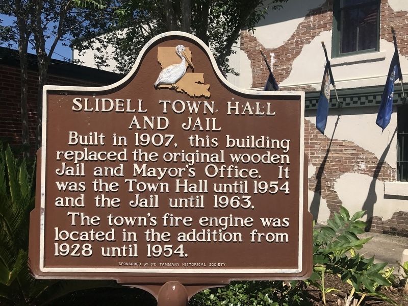 Slidell Town Hall and Jail Marker image. Click for full size.