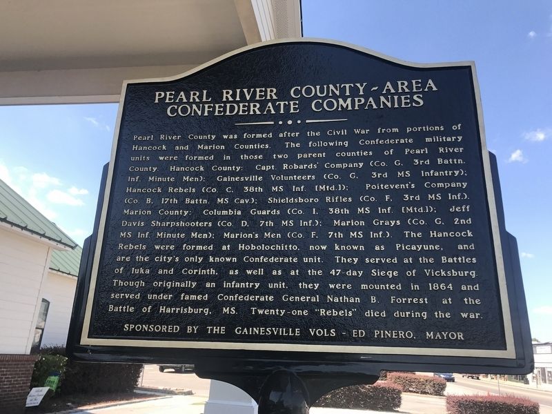 Pearl River County - Area Confederate Companies Marker image. Click for full size.