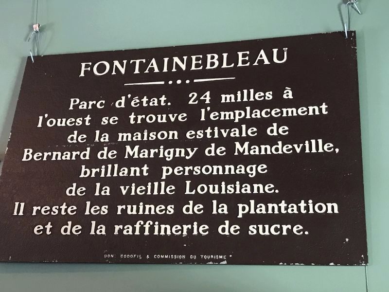 Fontainebleau State Marker Located in park museum image. Click for full size.
