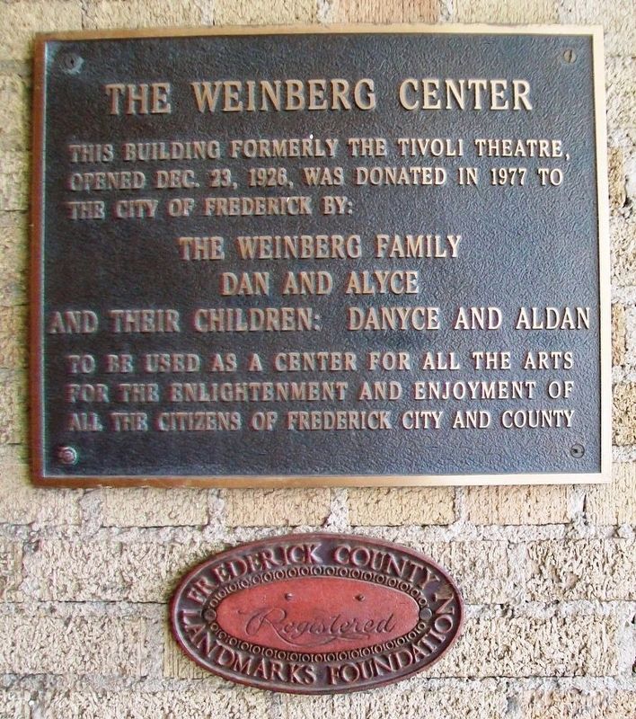 The Weinberg Center Markers. Click for full size. The Weinberg Center Markers image. Click for full size.
