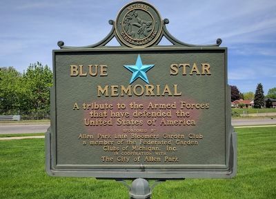 A nearby Blue Star Memorial Highway Marker image. Click for full size.