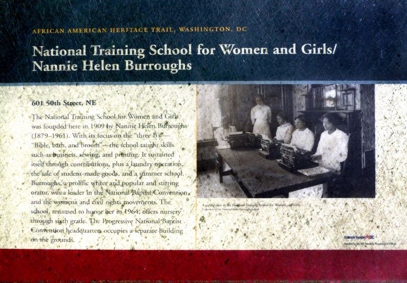 National Training School for Women and Girls / Nannie Helen Burroughs Marker image. Click for full size.