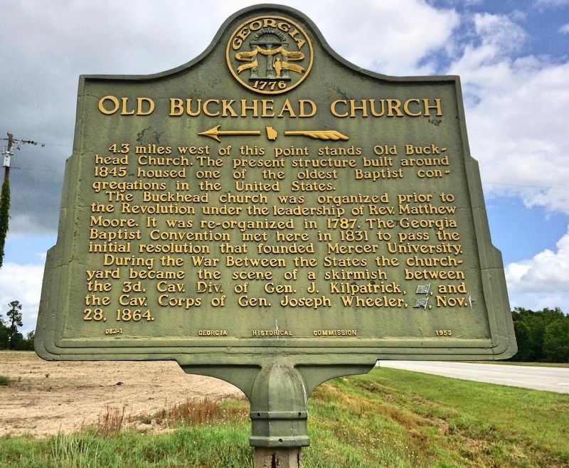 Another marker east of the church, on Big Buckhead Church Road.. Click for full size. Another marker east of the church, on Big Buckhead Church Road. image. Click for full size.