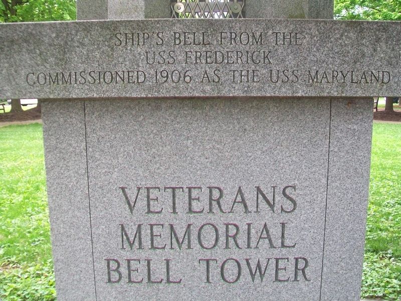 Veterans Memorial Bell Tower Marker. Click for full size. Veterans Memorial Bell Tower Marker image. Click for full size.