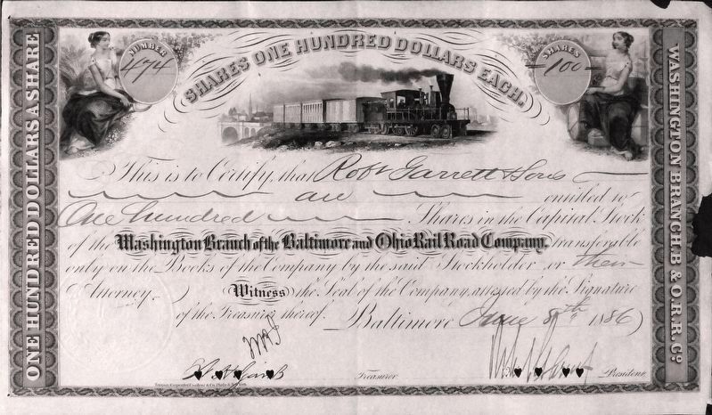 Stock Certificate image. Click for full size.