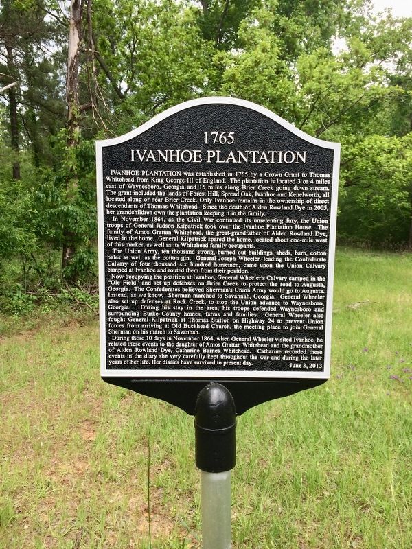Another marker nearby about the Ivanhoe Plantation. image. Click for full size.