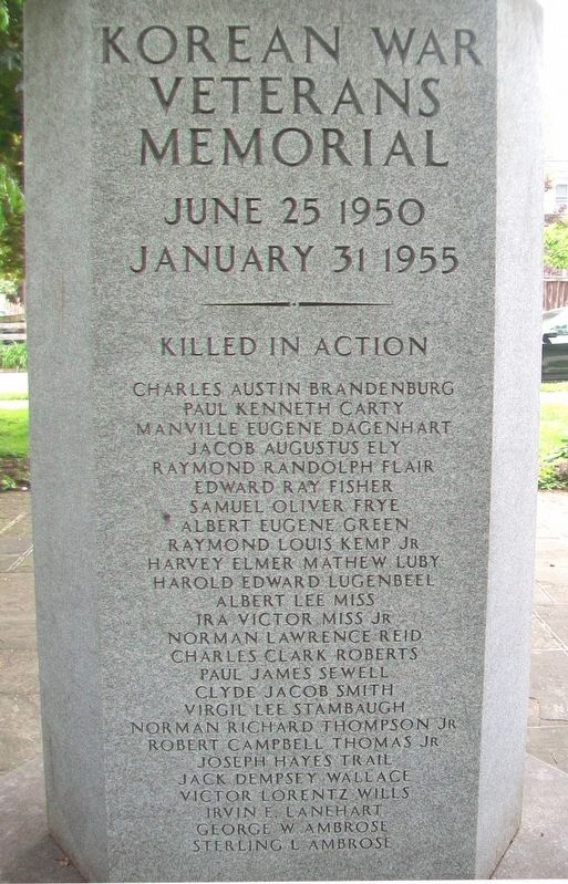 Frederick County Korean War Veterans Memorial Marker. Click for full size. Frederick County Korean War Veterans Memorial Marker image. Click for full size.