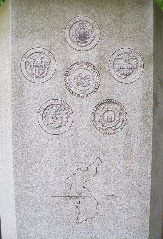 Frederick County Korean War Veterans Memorial Service Emblems. Click for full size. Frederick County Korean War Veterans Memorial Service Emblems image. Click for full size.