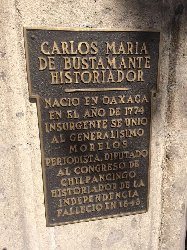 Carlos Mar�a de Bustamonte Marker image. Click for full size.