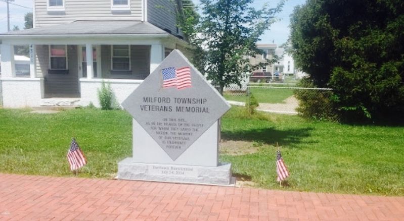 Milford Township Memorial Marker. Click for full size. Milford Township Memorial Marker image. Click for full size.