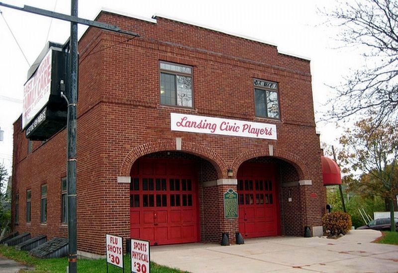 Lansing Fire Station No. 8 and Marker image. Click for full size.