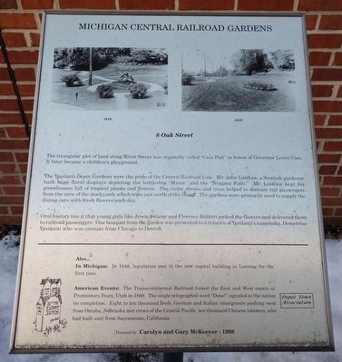 Michigan Central Railroad Gardens Marker. Click for full size. Michigan Central Railroad Gardens Marker image. Click for full size.