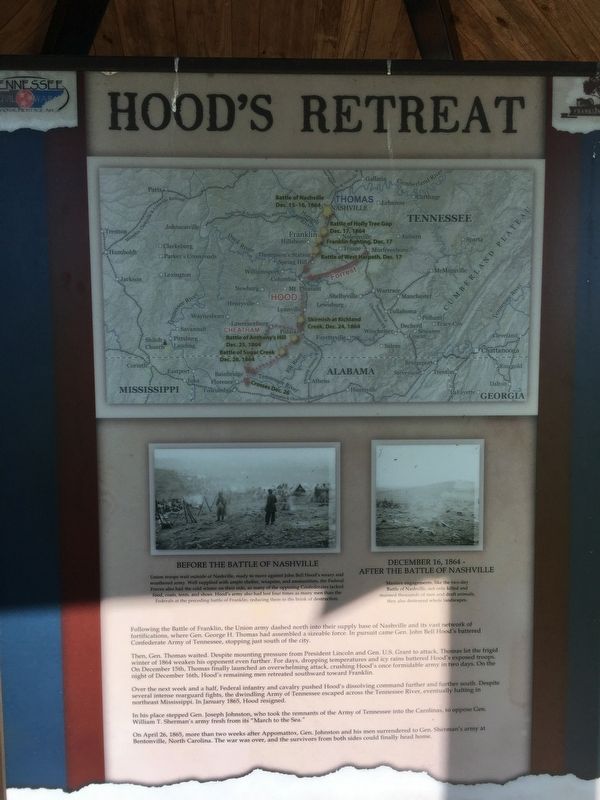 Hood's Retreat Marker image. Click for full size.
