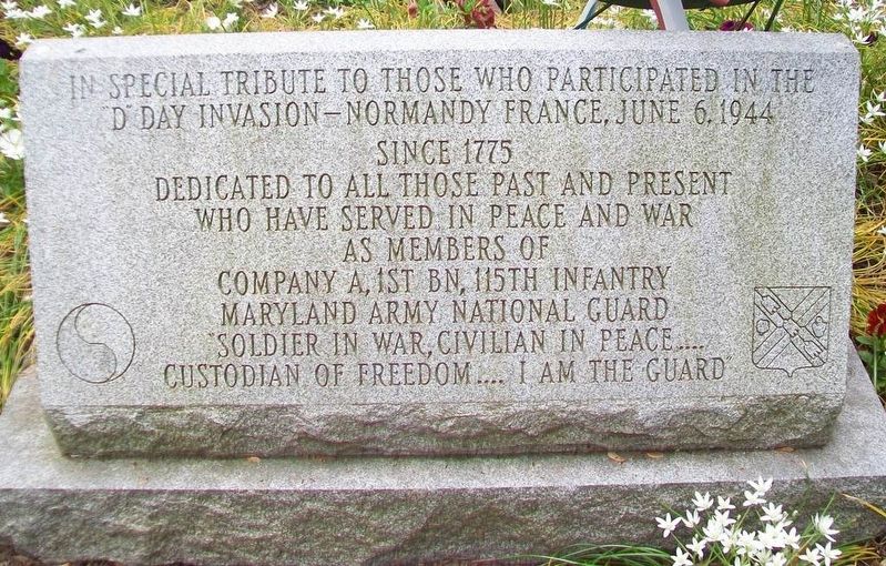 Company A, 1st Battalion, 115th Infantry Regiment Memorial Marker image. Click for full size.