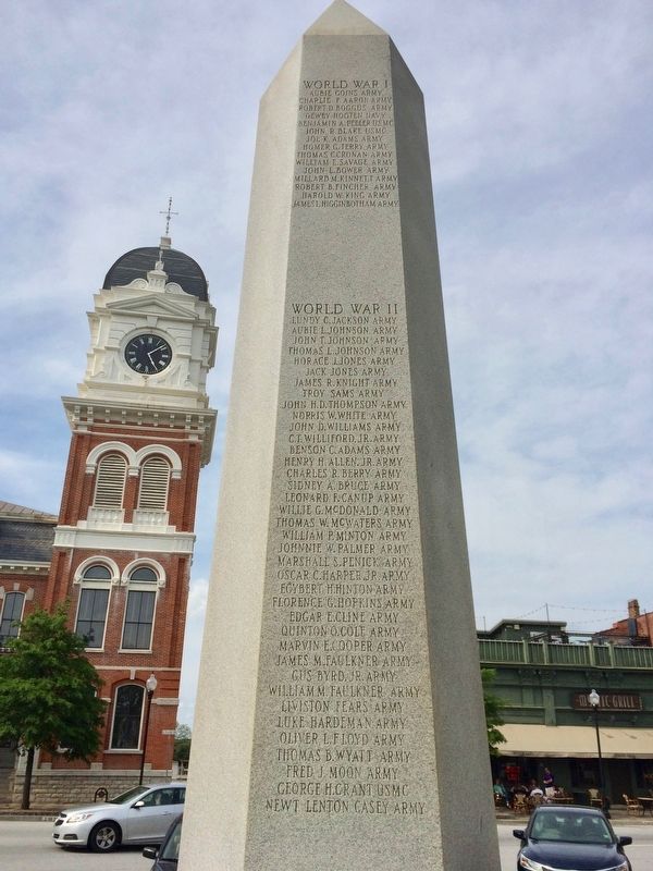 World War I and World War II war dead honor roll.. Click for full size. World War I and World War II war dead honor roll. image. Click for full size.