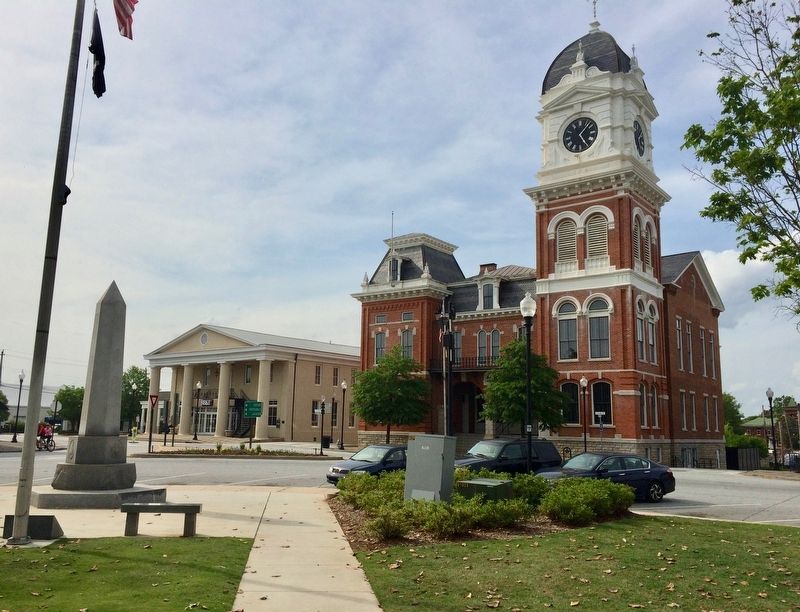 View of memorial in Covington Square near the Newton County Courthouse.. Click for full size. View of memorial in Covington Square near the Newton County Courthouse. image. Click for full size.