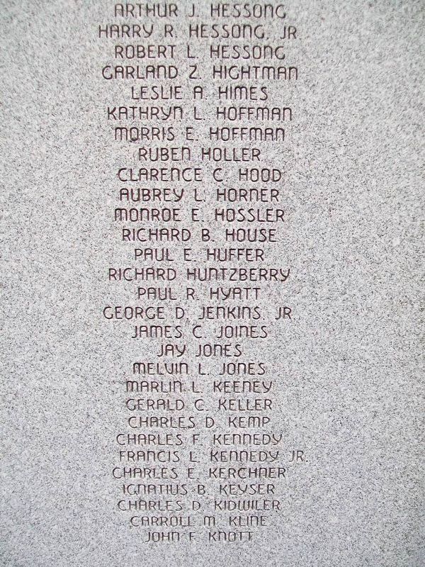 World War II Veterans Memorial Honored Dead image. Click for full size.