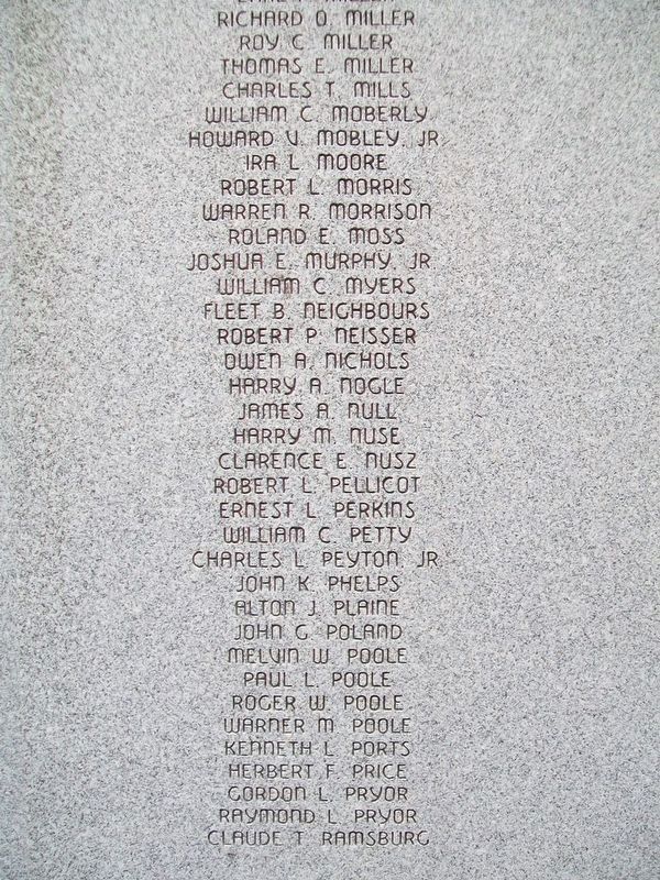 World War II Veterans Memorial Honored Dead image. Click for full size.