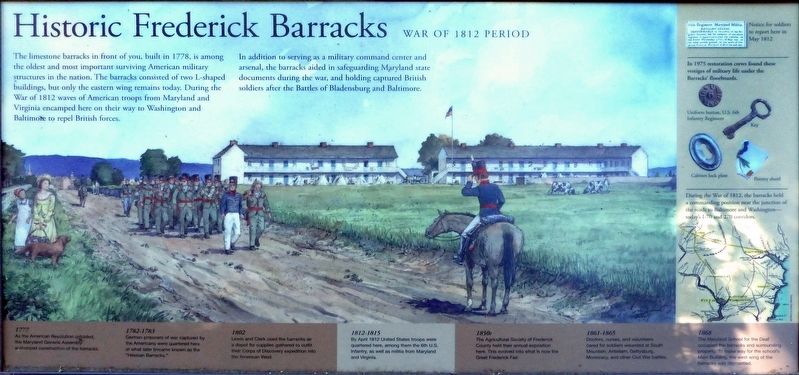 Historic Frederick Barracks Marker image. Click for full size.