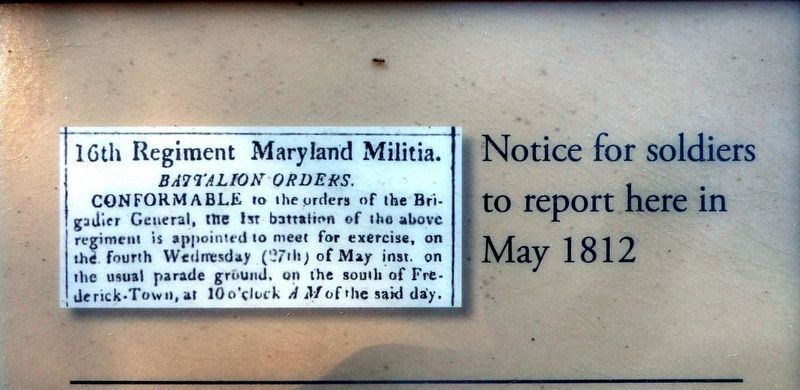 Notice for soldiers to report here in May 1812 image. Click for full size.