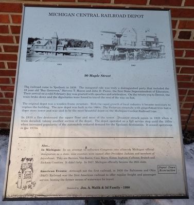 Michigan Central Railroad Depot Marker. Click for full size. Michigan Central Railroad Depot Marker image. Click for full size.