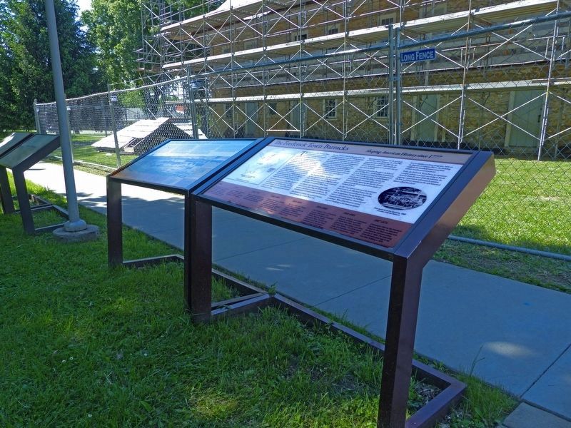 The Frederick Town Barracks Marker. Click for full size. The Frederick Town Barracks Marker image. Click for full size.