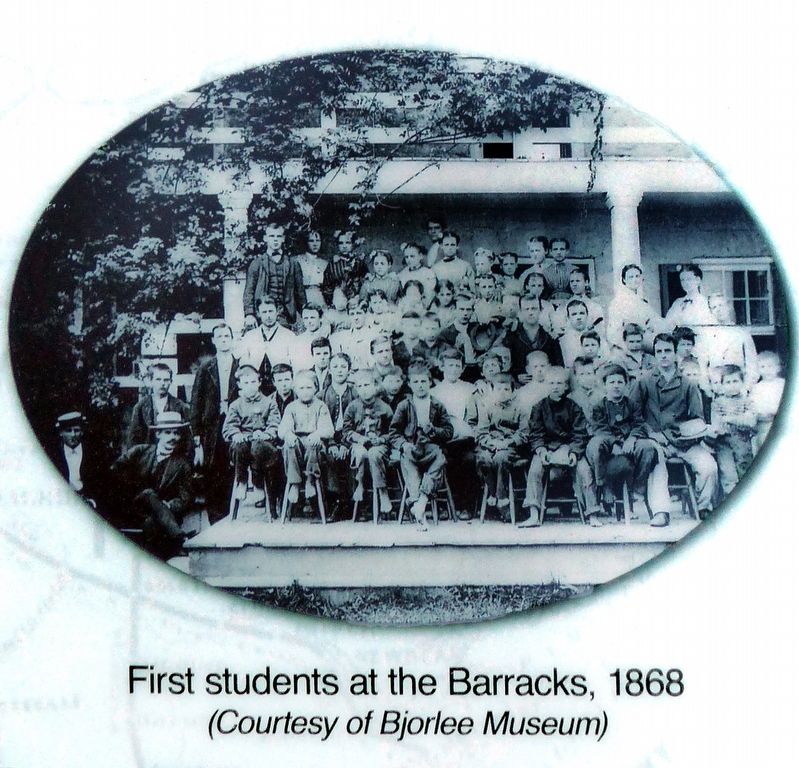 First Students at the Barracks, 1868 image. Click for full size.