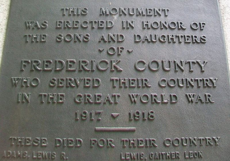 Frederick County World War I Memorial Dedication image. Click for full size.