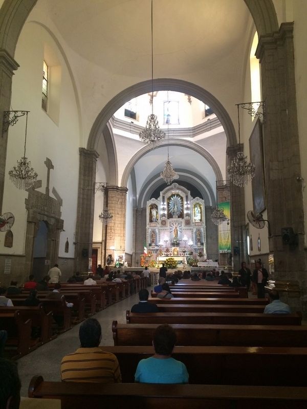 The interior of the Temple of San Hipólito y Casiano. Click for full size. The interior of the Temple of San Hipólito y Casiano image. Click for full size.