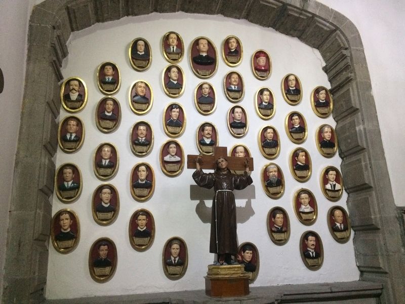 Memorial to Martyred Mexican Priests at the Temple of San Hipólito y Casiano. Click for full size. Memorial to Martyred Mexican Priests at the Temple of San Hipólito y Casiano image. Click for full size.