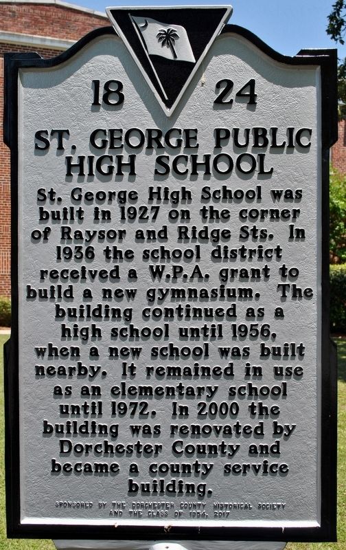St. George Public High School Marker image. Click for full size.