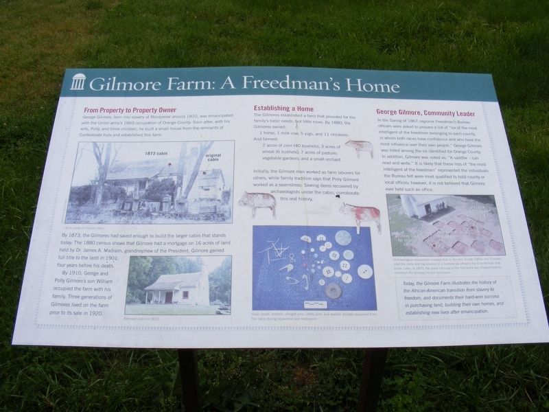 Gilmore Farm Marker. Click for full size. Gilmore Farm Marker image. Click for full size.
