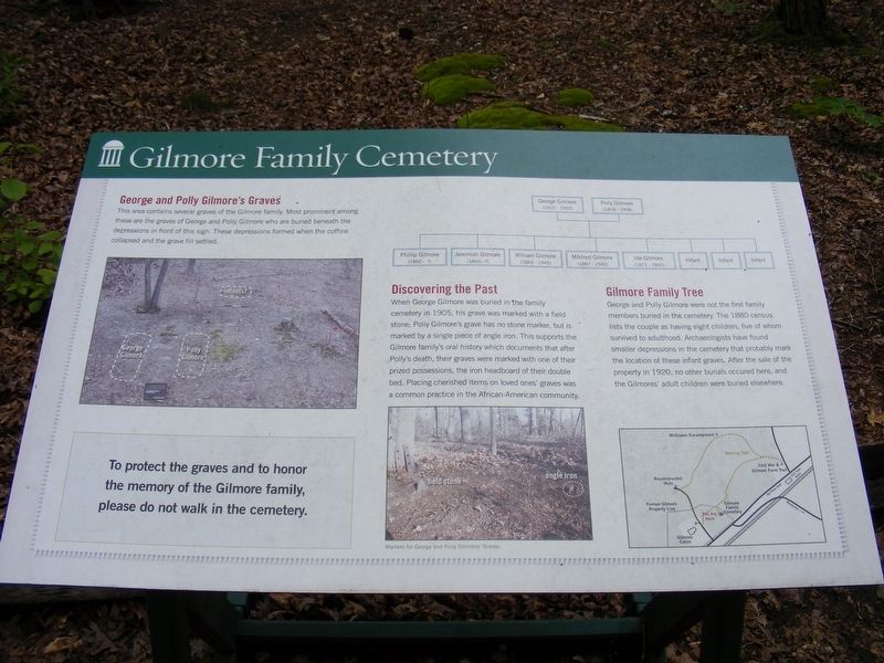Gilmore Family Cemetery Marker. Click for full size. Gilmore Family Cemetery Marker image. Click for full size.