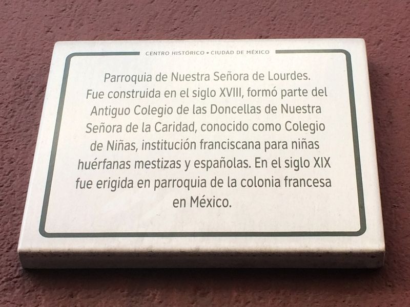Parish of Our Lady of Lourdes Marker. Click for full size. Parish of Our Lady of Lourdes Marker image. Click for full size.