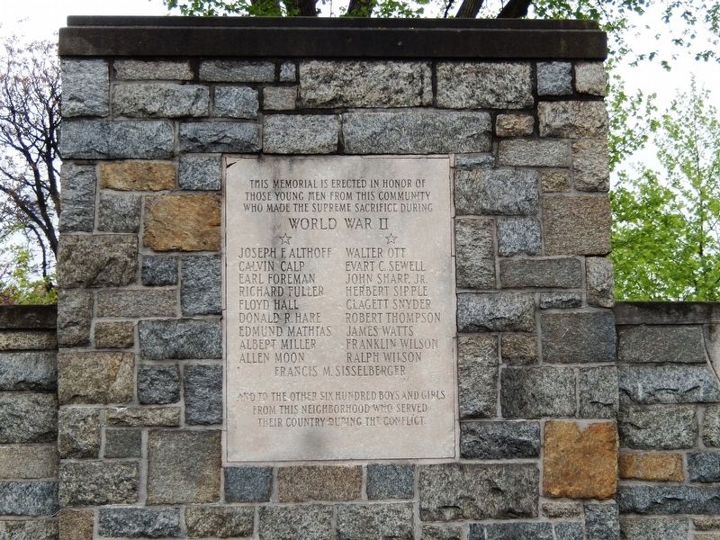 World War II Memorial Marker. Click for full size. World War II Memorial Marker image. Click for full size.