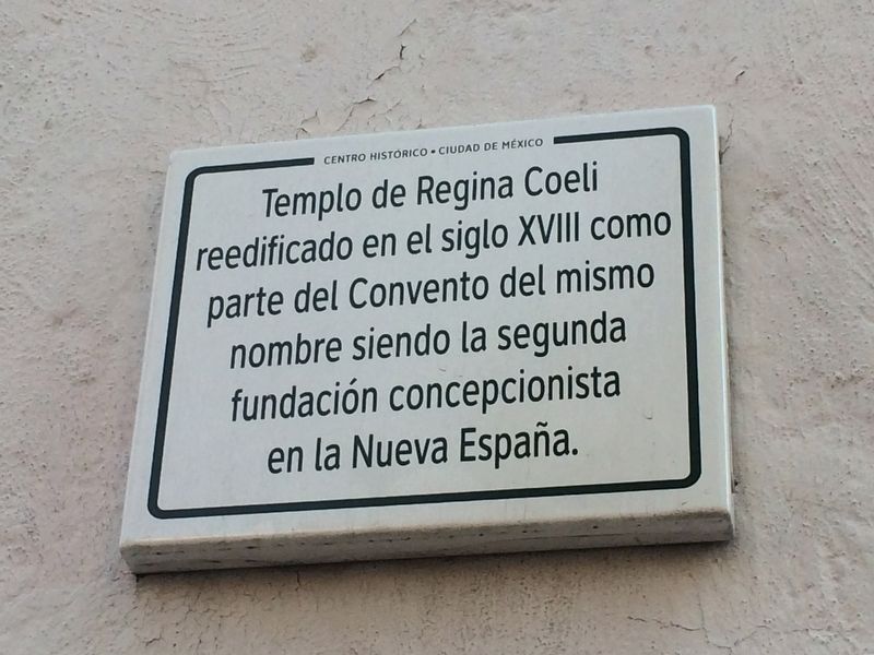 The Church and Convent of Regina Coeli Marker image. Click for full size.