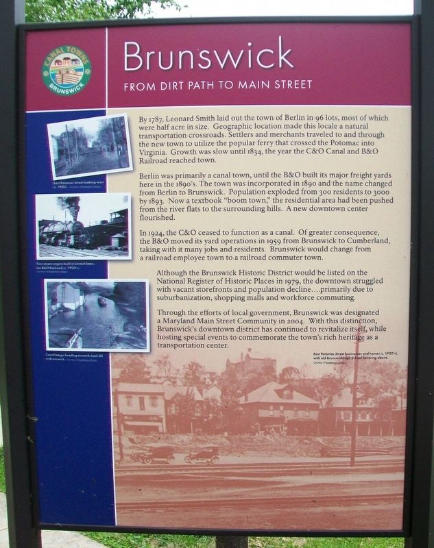 From Dirt Path to Main Street Marker (Side A) image. Click for full size.