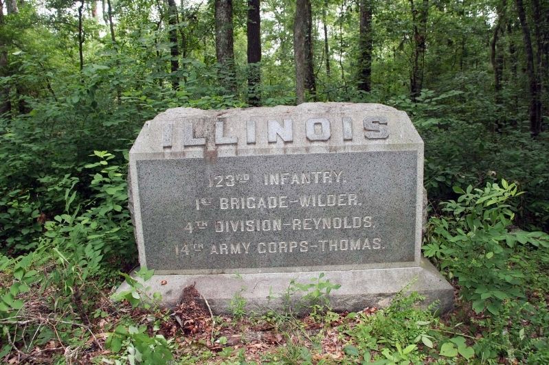 123rd Illinois Infantry Monument Marker. Click for full size. 123rd Illinois Infantry Monument Marker image. Click for full size.