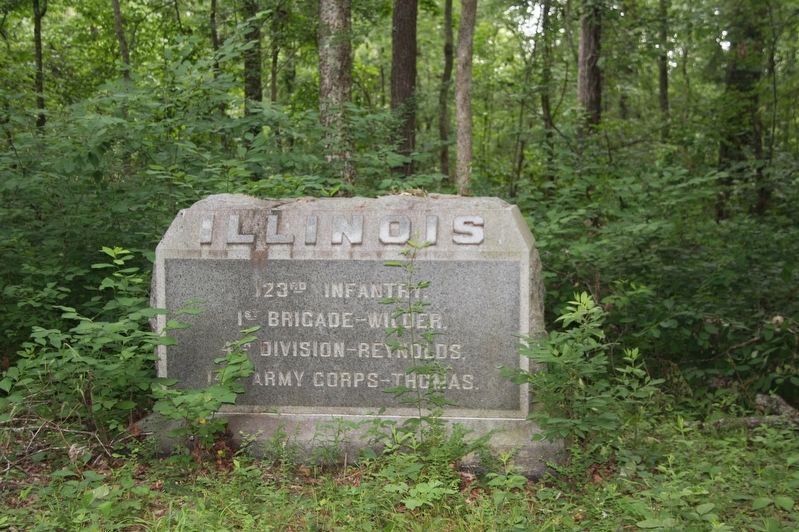 123rd Illinois Infantry Monument Marker. Click for full size. 123rd Illinois Infantry Monument Marker image. Click for full size.