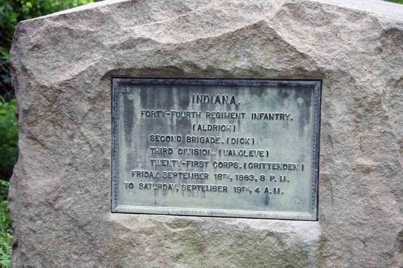 44th Indiana Infantry Regiment Marker Marker image. Click for full size.
