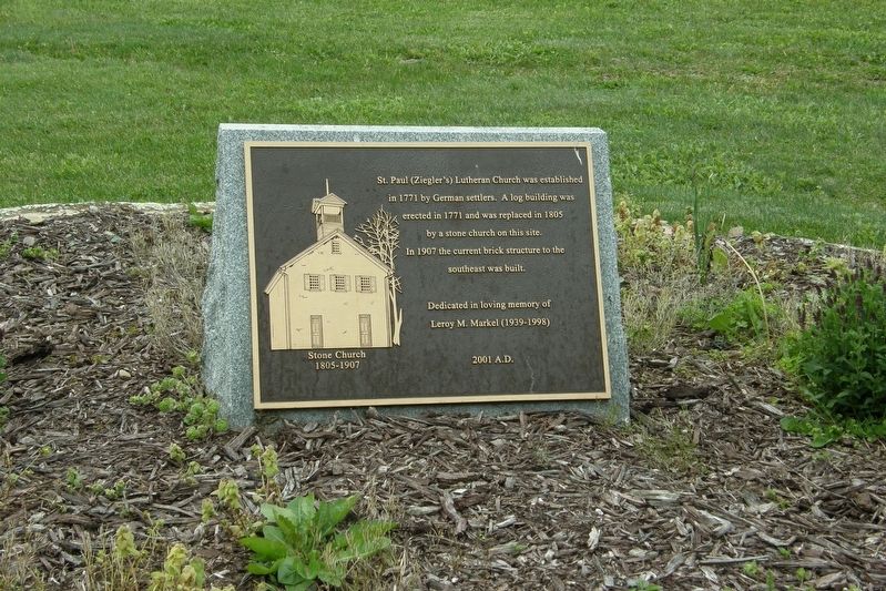 St. Paul's (Ziegler's) Lutheran Church Marker image. Click for full size.