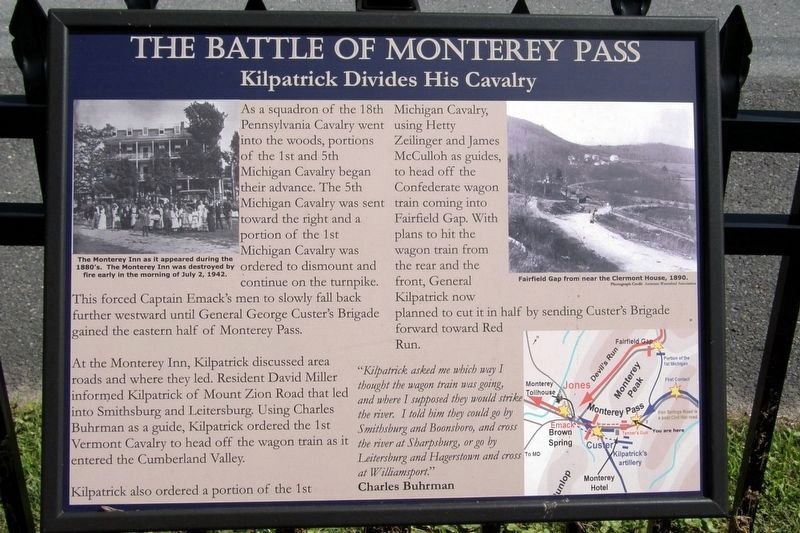 The Battle of Monterey Pass Marker. Click for full size. The Battle of Monterey Pass Marker image. Click for full size.