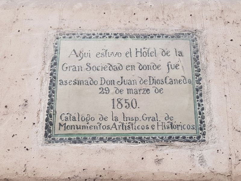 Hotel de la Gran Sociedad Marker image. Click for full size.