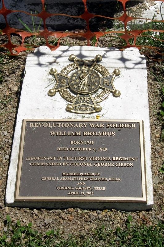 William Broadus Marker. Click for full size. William Broadus Marker image. Click for full size.