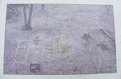 Photo from the marker showing known grave sites. image. Click for full size.