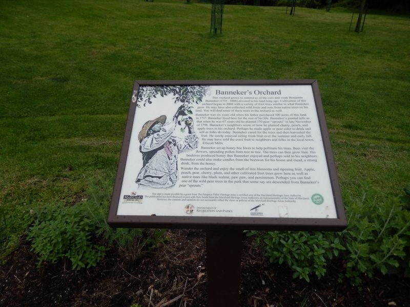 Banneker's Orchard Marker image. Click for full size.