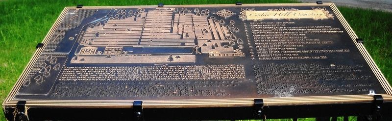 Cedar Hill Cemetery Marker. Click for full size. Cedar Hill Cemetery Marker image. Click for full size.