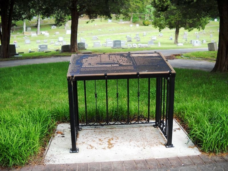 A close-up of the Cedar Hill Cemetery marker. image, Touch for more information